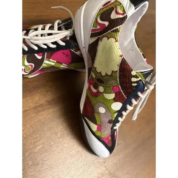 Emilio Pucci Colorful Patterned Sneakers SZ 38 (7.5-8) - Picture 4 of 14